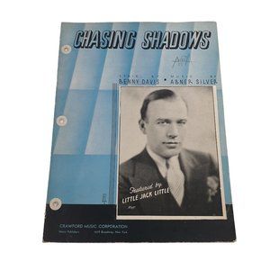 Vintage Sheet Music 1935 Chasing Shadows Voice Piano Guitar Easy Listening Song